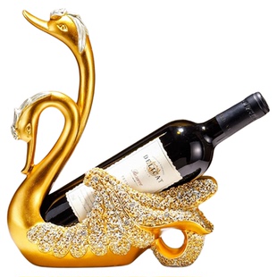 2026新款红酒架子斜放天鹅摆件网红酒瓶架酒柜洋酒摆放展示架轻奢