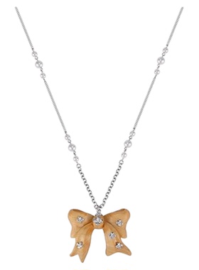 复古木质冷淡风ins蝴蝶结长款