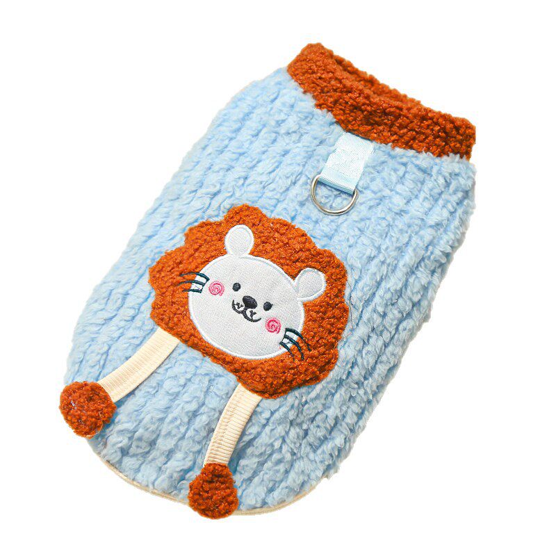 秋冬宠物衣服狗狗猫咪幼犬服装用品加绒狮子保暖马甲跨境发无毛猫