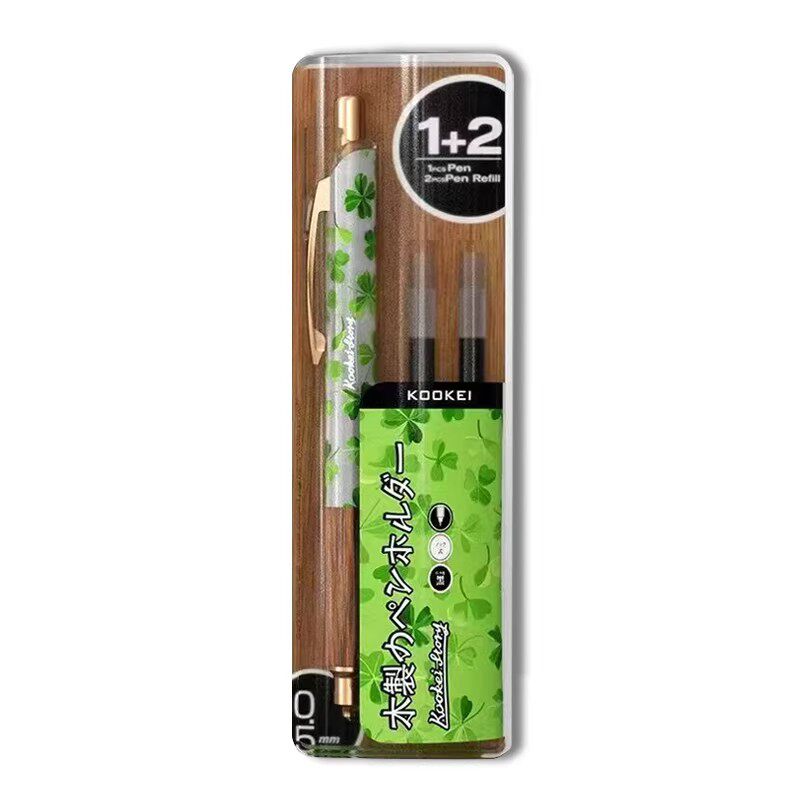 KOOKEI檀木樱花四叶草雪中性笔