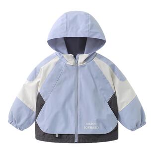 男童加绒拼色外套冬装加厚童装儿童宝宝2025新款秋冬款冬季上衣潮