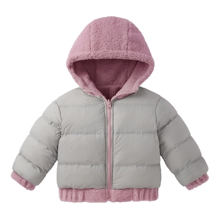 [抗菌远红外]儿童羽绒服女大童秋冬鸭绒连帽防风衣服宝宝外套男童