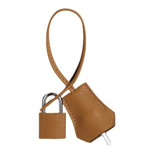 适用于铂金凯莉包菜篮子皮牌配件进口真皮挂锁挂件锁扣挂饰小锁头