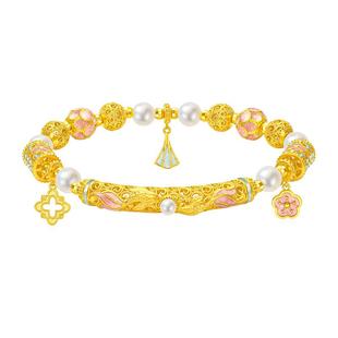 周大生好运锦鲤珍珠手链女高级感新中式国风手饰本命年礼物送女友