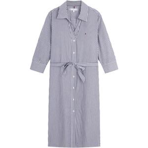 Tommy女装纯棉V领收腰衬衫裙