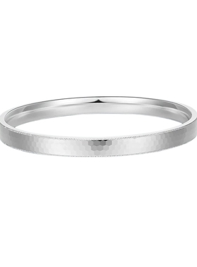 周六福银HONEY银手镯S999足银宽条简约时尚风格送女友节日礼物