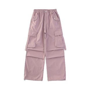 女童工装裤秋冬款加绒加厚2026冬季新款女大童儿童直筒裤休闲长裤