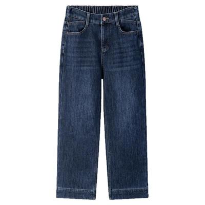 大码直筒加绒牛仔裤女秋冬休闲裤