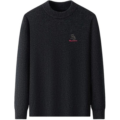 啄木鸟大码男装圆领男款毛衣加大保暖衣加绒加厚针织毛衫宽松上衣