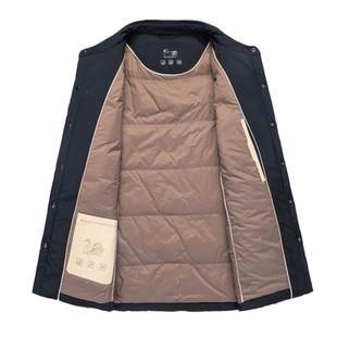 狄斯仑衬衣领羽绒服男士2025冬季新款中老年高端商务鸭绒翻领外套