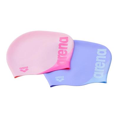 arena阿瑞娜简约泳帽女款不勒头护耳长发硅胶防滑游泳帽