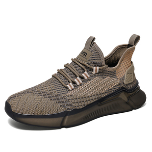 Jeep秋冬真爆椰子鞋休闲百搭透气爆米花软底潮鞋飞织轻质运动男鞋