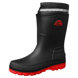 雪地靴男冬季加绒保暖防水防滑棉鞋加厚抗寒皮毛一体黑色高筒雨靴