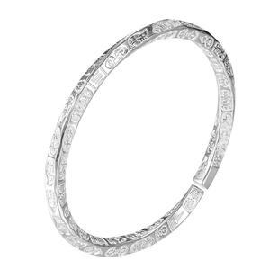 九乐足银999银手镯女情侣款莫比乌斯吉言纯银镯子国风手饰送女友