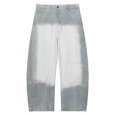 TOMATOPAPA美式潮宽松直筒休闲裤扎染渐变色男士通勤垂感阔腿长裤