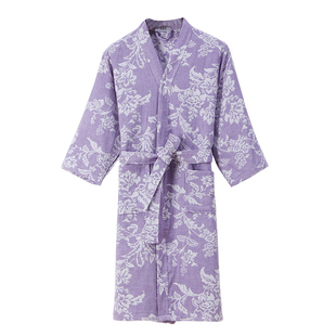 英夫仕纯棉浴袍纱布女款大码可穿式浴巾男士浴衣洗澡吸水新款睡袍