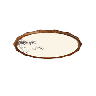 帕莎 卧室吸顶灯 新中式胡桃木卧室吸顶灯宋氏美学竹节全光谱灯具