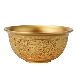 纯黄铜供水碗七供八供供桌供奉财神观音前用具用品摆件百福铜供碗