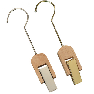 服装店衣帽夹实木挂钩夹子围巾挂勾原木裤夹单夹钩子装饰鞋子夹