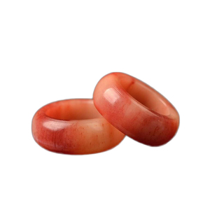 天然血料驼骨戒指骆驼骨指环满血料骨头红色男女款动物骨头兽文玩