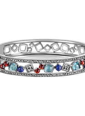 曼古银绚丽拼接个性晶莹轻奢手镯