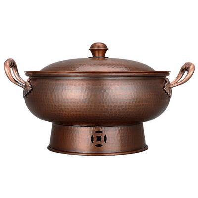 优釜中式纯铜复古火锅特厚