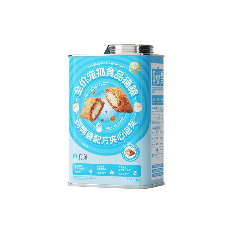 有鱼全价夹心泡芙猫粮1kg
