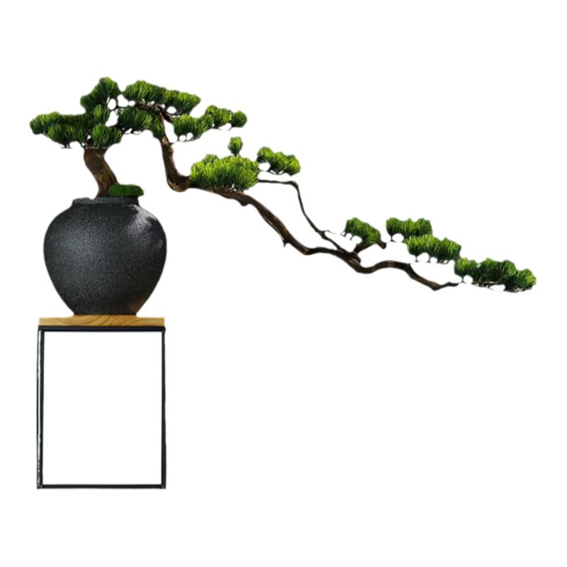 仿真绿植迎客松盆景酒店茶室摆件