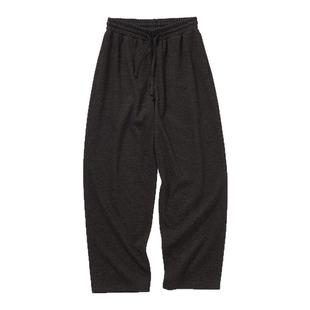 714street仿羊绒毛呢垂感卫裤2025秋冬休闲裤松弛感老钱风裤子男