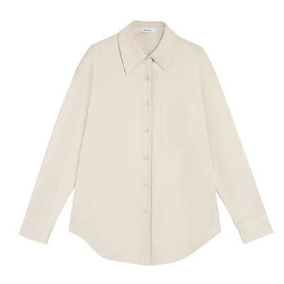 小翻领宽松灯芯绒衬衫