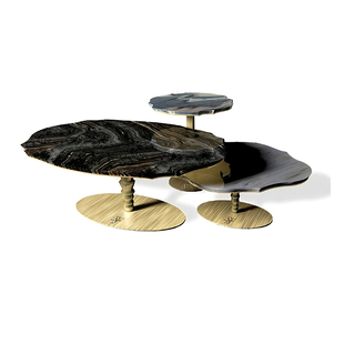 轻奢大理石异形组合茶几设计师别墅大户型客厅家用高端意式咖啡桌