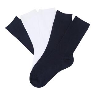 haruta日系百搭舒适显瘦20-25-34jk制服袜藏青白色小腿袜中筒袜