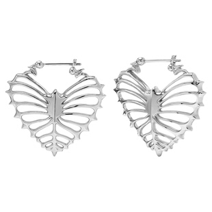 punkyouth肋骨囚心造型耳环925银防过敏暗黑哥特风个性潮搭