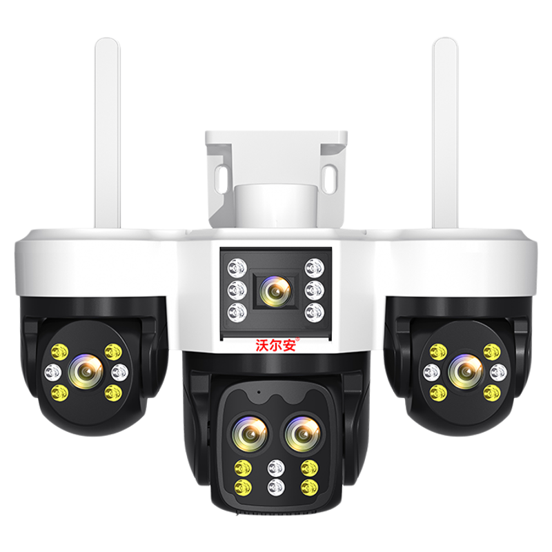 360度无死角监控器无线家用手机远程4G高清室外变焦三画面摄像头
