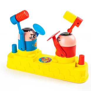 亲子互动玩具儿童红蓝攻守对战小人双人打头玩具桌面游戏男孩女孩