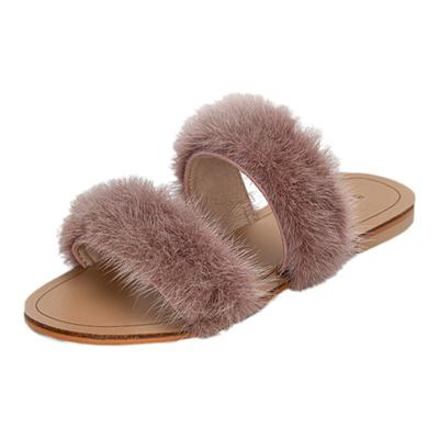 头层真皮毛毛鞋貂毛凉鞋