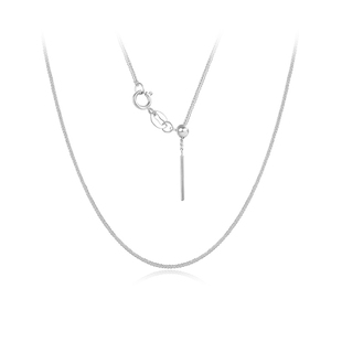 18k金项链女素链子o字玫瑰金黄白金银镀金调节莫桑钻石万能针式链