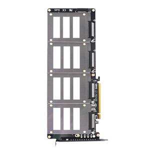 JEYI佳翼PCIE4.0X16四盘U.2转接卡磁盘阵列raid一分四拆分卡扩展