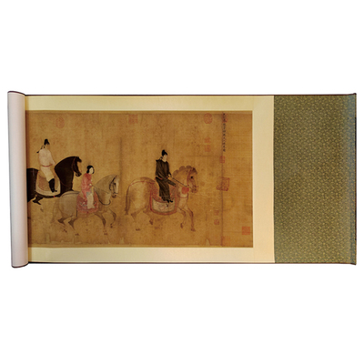 张萱游春图中国画木衍斋收藏装裱