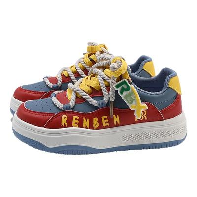 人本官方板鞋女款厚底2025