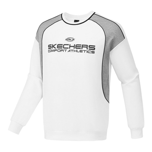 Skechers斯凯奇春新款中性休闲卫衣针织圆领套头衫 P424U013/0019