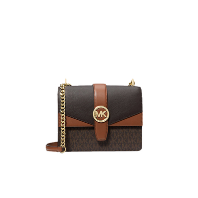 Michael Kors/MK女包Greenwich新款拼色链条通勤百搭单肩斜挎包包