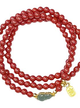 纯天然高度多圈手串翡翠新中式