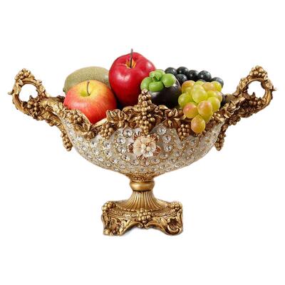 奢华树脂欧式水果碗镶钻