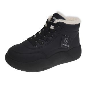 踩屎感真皮雪地靴女款2025新款冬季加厚东北大棉鞋加绒抗寒短靴34