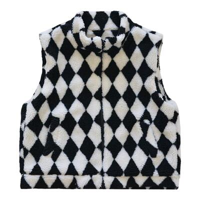 秋冬新款原创加厚羊羔毛马甲