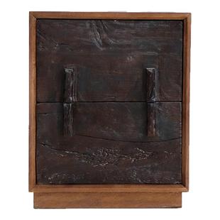 Ni尼家侘寂风实木斗柜复古风民宿卧室床头柜日式收纳柜子沙发边柜