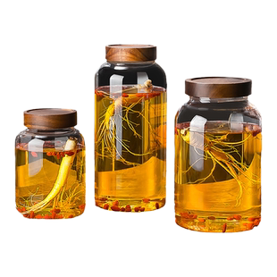 高档人参泡酒瓶玻璃专用家用密封带盖高硼硅药酒空瓶存酒十斤酒罐
