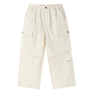 安奈儿童装男童女童裤子2026春新款工装风全棉透气休闲宽松长裤