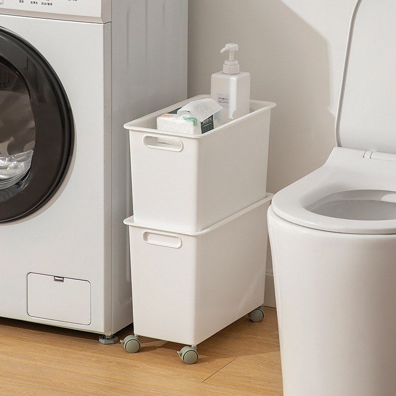 书本收纳盒带滑轮学生宿舍桌下箱房间杂物收纳收纳筐书包工位床底